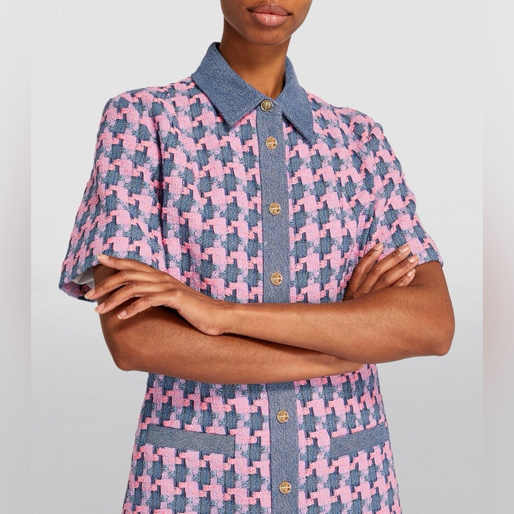 Sandro Amadora Denim Tweed Dress - Picture 4 of 12